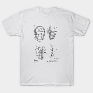 Baseball Catcher's Mask Vintage Patent Drawing T-Shirt